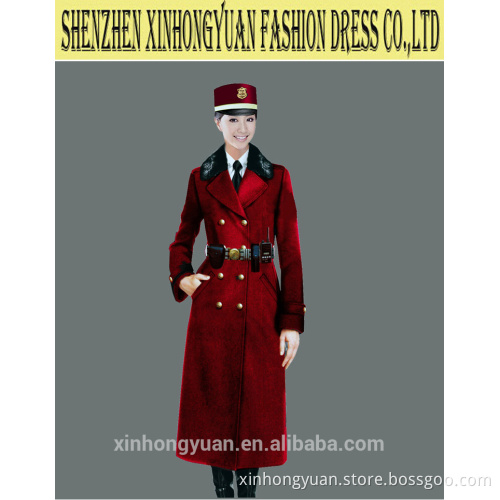 Full-length durable winter pilot woolen jacket ,aerial security female warm-keeping wear